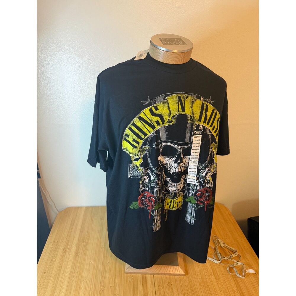 Guns N Roses Shirt NWT Mens 2XL Black Top Hat Skull Graphic Tee Spencers